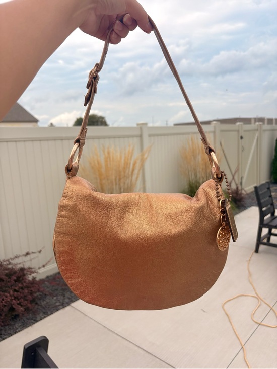 Coach Handbags - Coach Metallic Gold Ali Flap Shoulder Bag